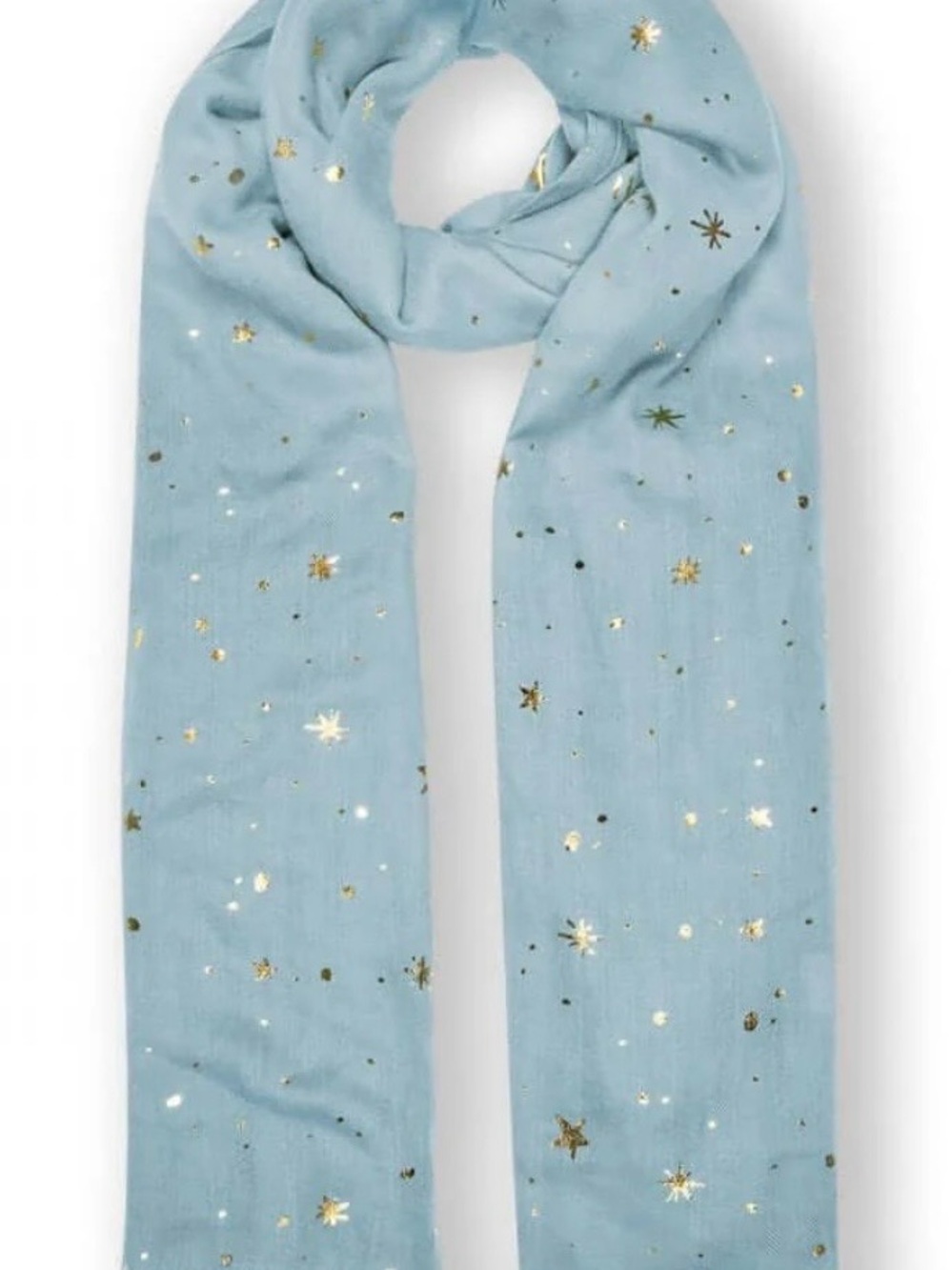 Katie Loxton Sky Blue Scarf with Gold Star Foil